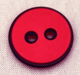 Knap 22 mm rød med sort kant