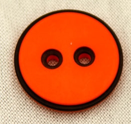 Knap 22 mm orange med sort kant